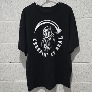 Spirit Black Graphic Tee with White Design